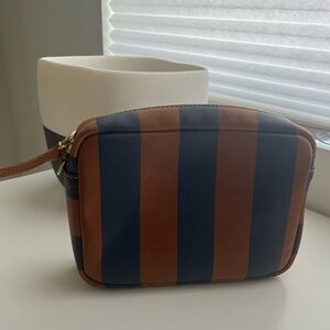 Clare V. Striper Midi Bag in Rare Navy & Brown color combo. ENJOY!